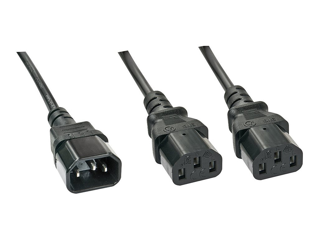 LINDY 1m IEC C14 an 2x IEC C13 Mains Cable
