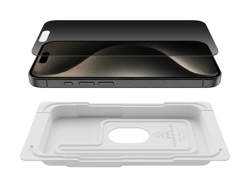 BELKIN ScreenForce Pro TemperedGlass Privacy AM Screen Protection for iPhone 15 Pro