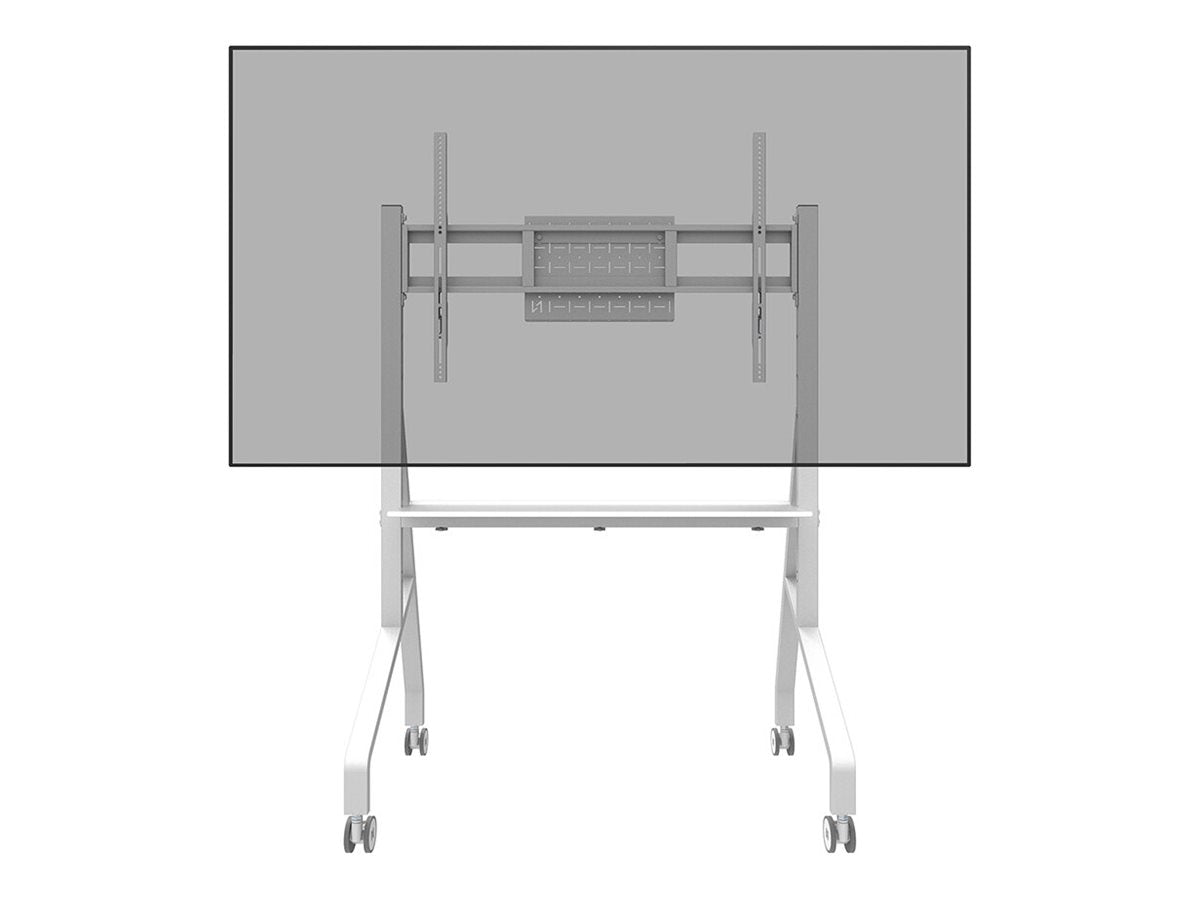 NEOMOUNTS FL50-525WH1 Support au sol mobile pour écran 55-86p - étagère multimédia incluse - installation rapide - TÌV