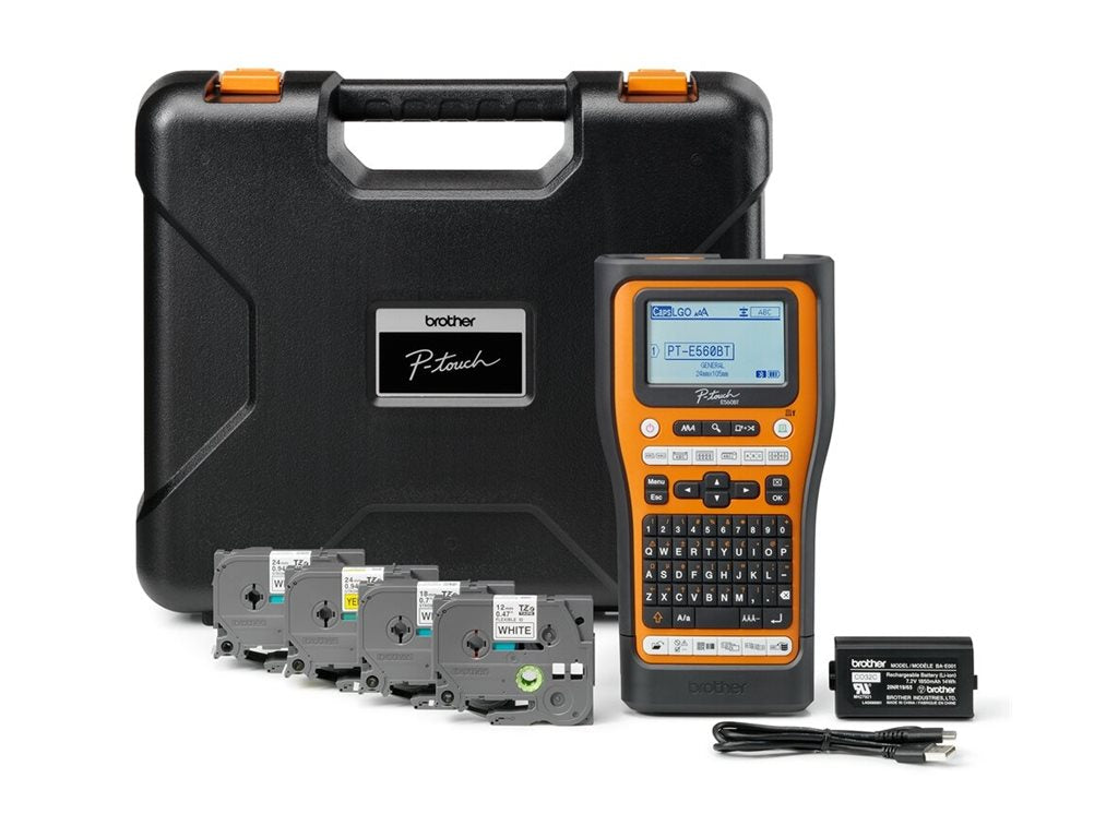 BROTHER Bluetooth connectable electrician labeller 24mm max tape QWERTY keyboard delivered with case and 4 ribbons