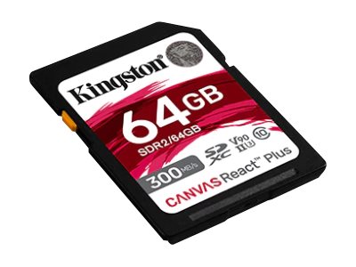 KINGSTON 64Go Canvas React Plus SDXC UHS-II 300R/260W U3 V90 for Full HD/4K/8K