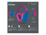 LOGITECH Lightspeed G435 Headset full size Bluetooth / 2.4 GHz radio frequency wireless blue Discord Certified