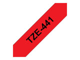 BROTHER P-TOUCH TZE-441 noir sur rouge 18mm
