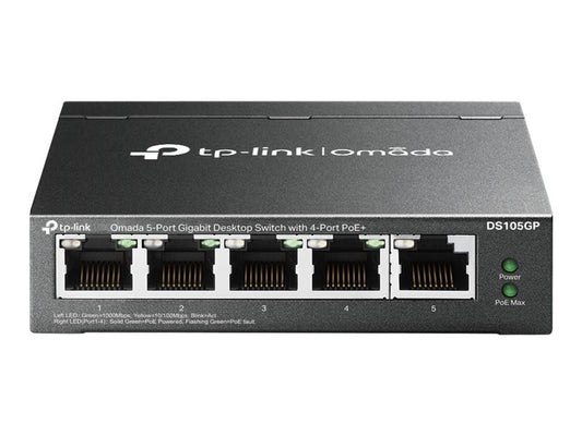 TP-LINK DS105GP Switch métal 5 ports Gigabit dont 4 PoE+  65