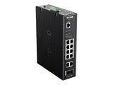 D-LINK 12 Port L2 Industrial Smart Managed Switch with 10 x 1GBaseTX ports 8 PoE 240W and 2 x SFP ports