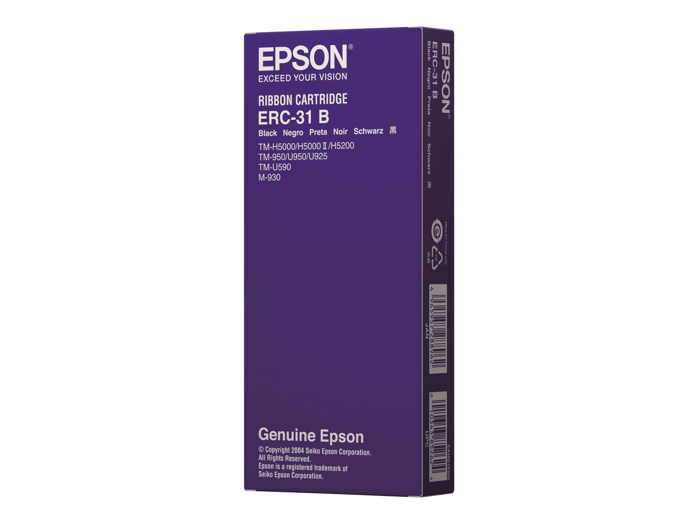 EPSON ERC31B ruban noir 4.500.000 caractères pack de 1