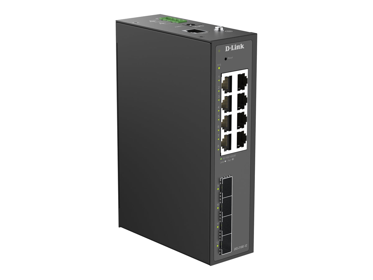 D-LINK Smart L2 Industriel 8 ports Gigabit & 4 ports SFP Gigabit Format Rail-DIN