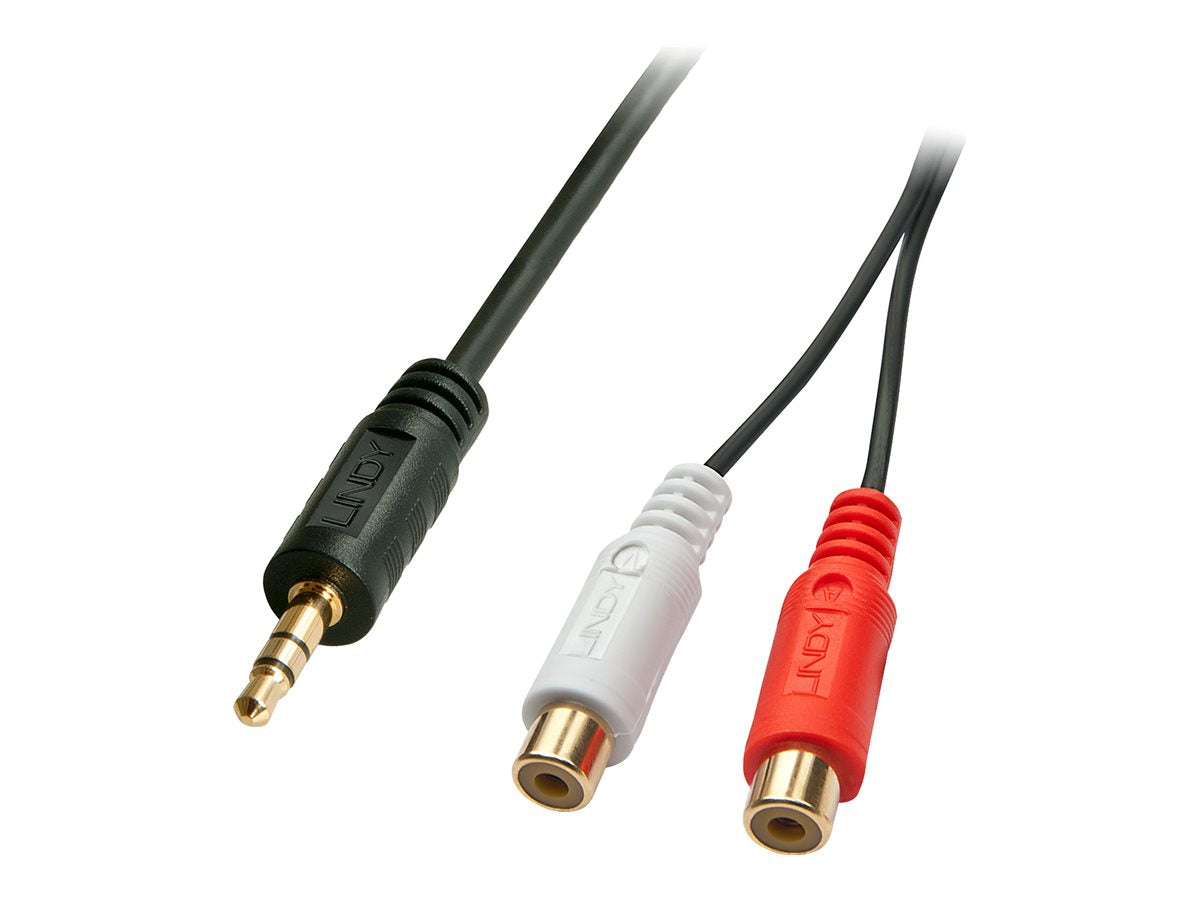 LINDY Audiocable Stereo 3.5mm male / 2x RCA female 25cm gold plated