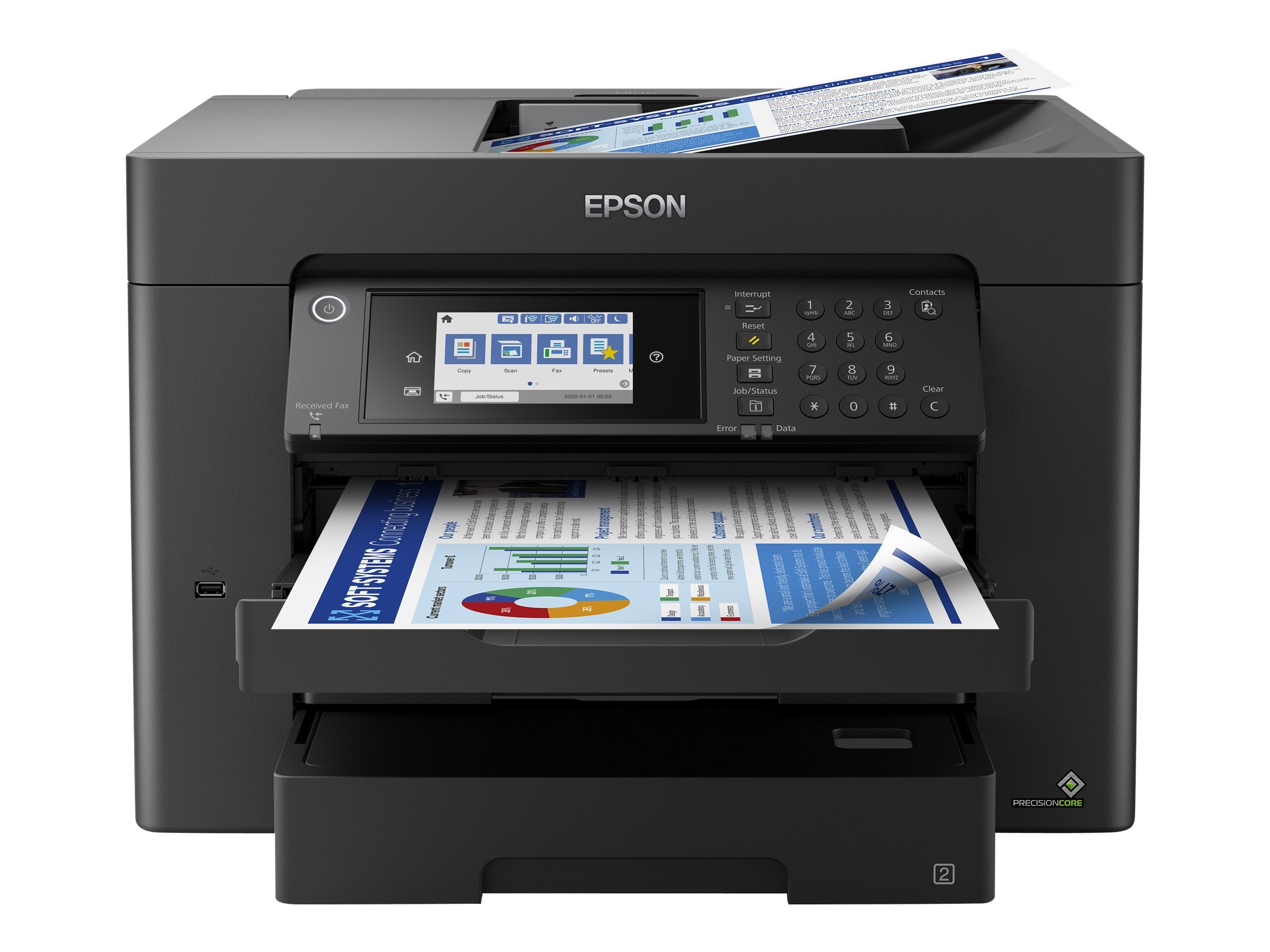 EPSON WorkForce WF-7840DTWF MFP colour ink-jet A3 297x420mm A3 25ppm print 550 sheets USB 2.0 LAN Wi-Fi USB host