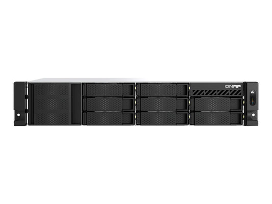 QNAP TS-855eU-RP-8G 8-bay short depth rackmount NAS Intel Atom C5125 8C 2.8GHz 8GB RAM 2x2.5GbE 2xM.2 2280 2xPCIe Gen3 1x250W R PSU
