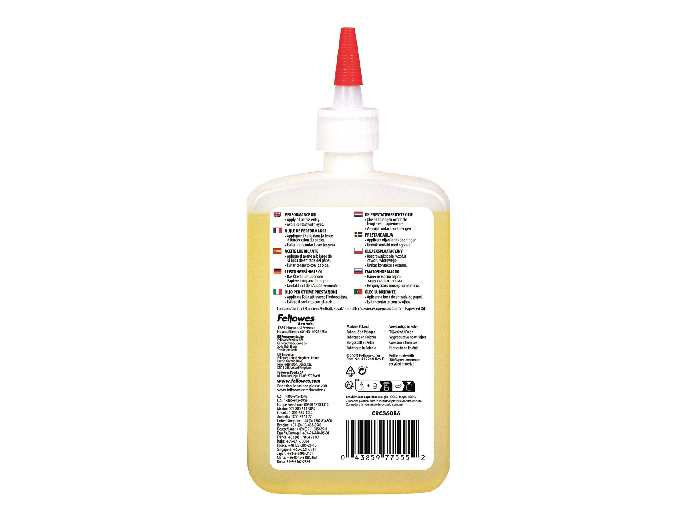 FELLOWES Powershred bottled lubricant 355ml