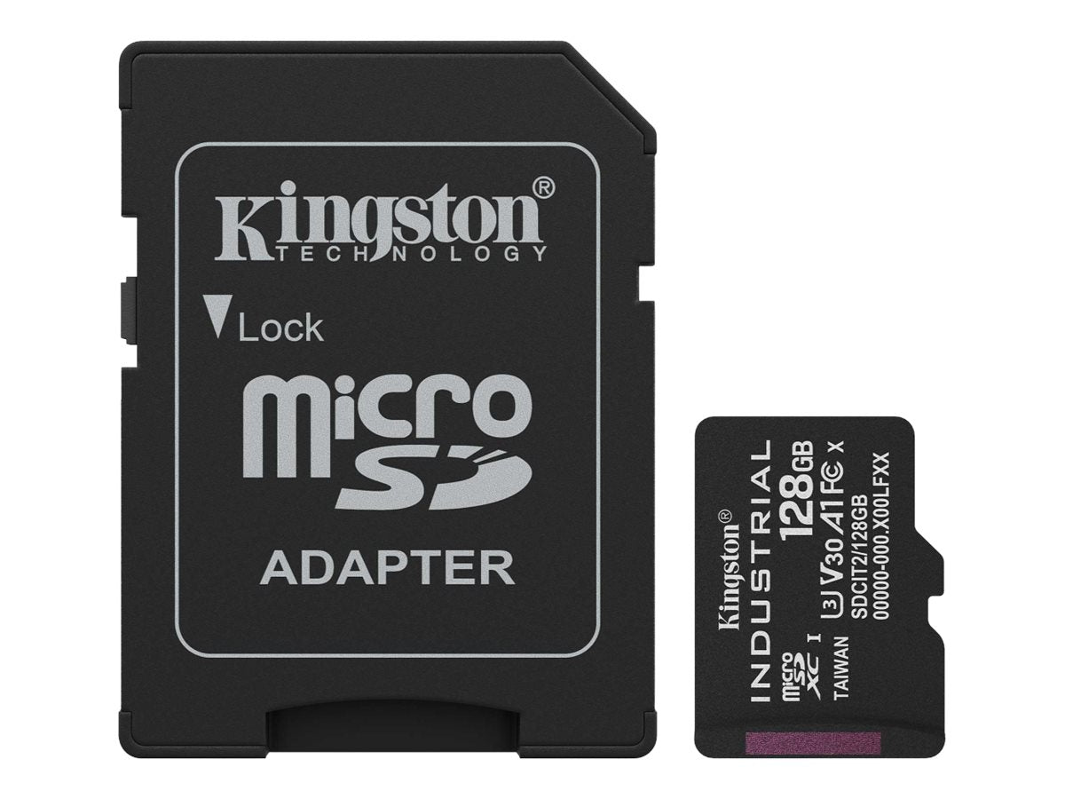 KINGSTON Carte microSDXC Industrial C10 A1 pSLC de 128Go + adaptateur SD