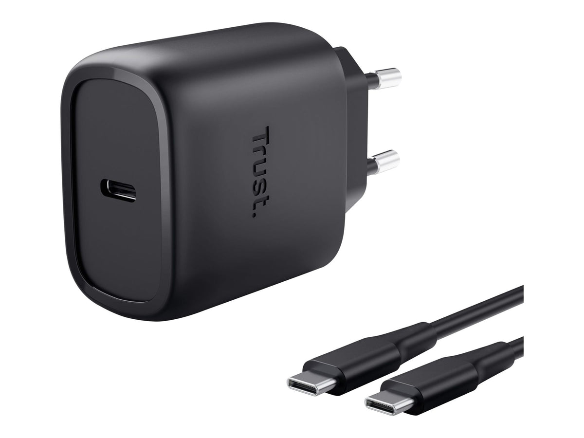 TRUST Alimentation universelle MAXO USB-C 45 watts GAN Apple PC 1 port + câble noir
