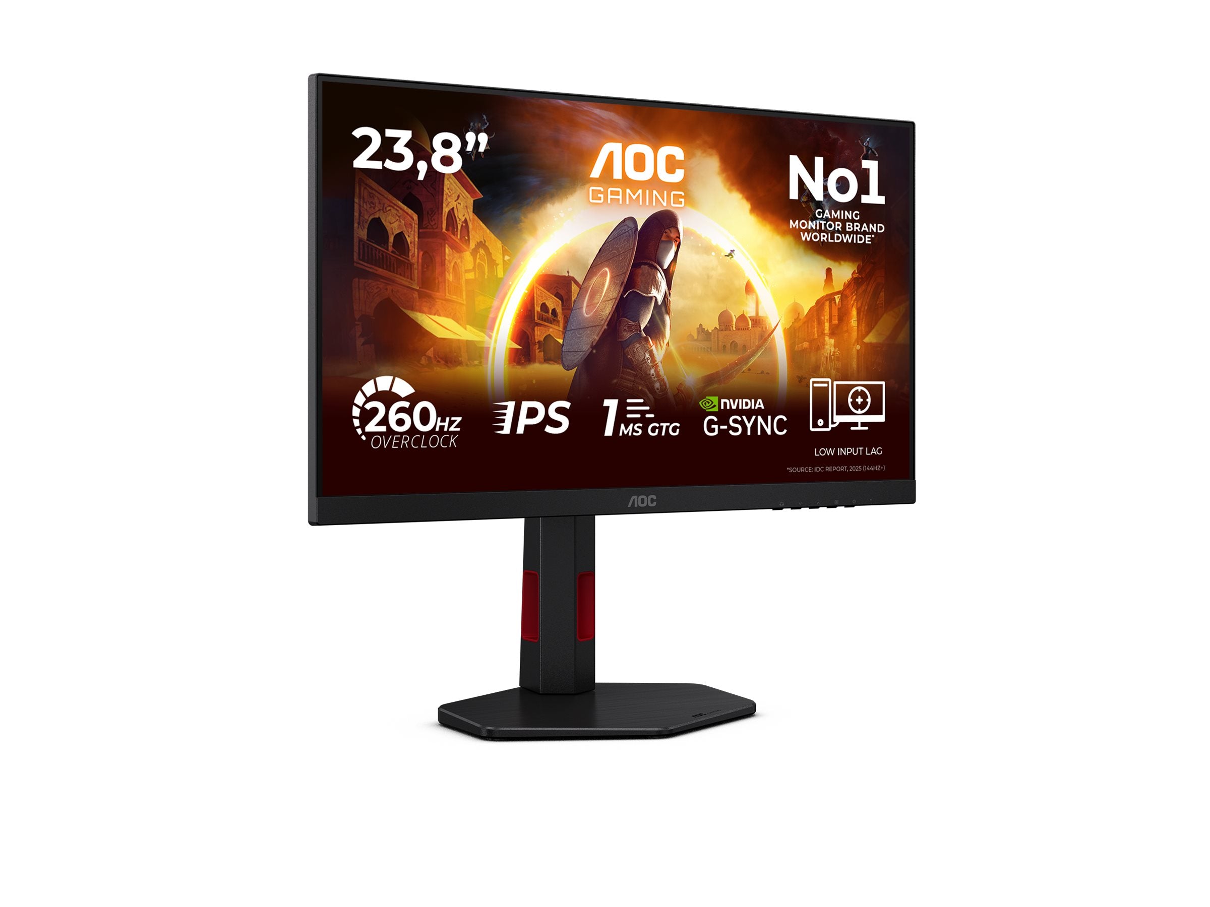 AOC 24G4ZR Gaming 23.8p 16:9 Fast IPS 260Hz 1920x1080 HAS 130mm 2xHDMI 2.0 DP 1.4