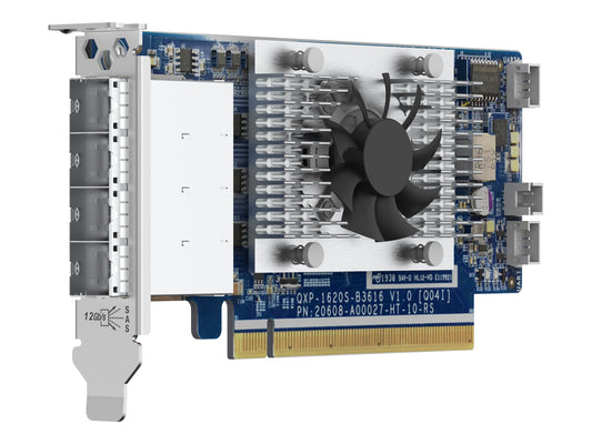 QNAP 4-port miniSAS HD Host Bus Adapter Broadcom Mercator SAS3616W PCIe 3.0x16 for TL SAS JBOD series