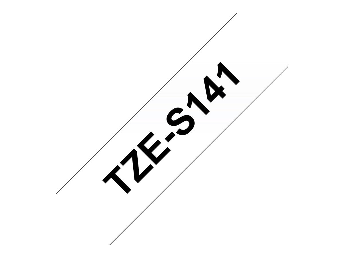 BROTHER P-TOUCH TZE-S141 noir sur clear 18mm extra gluey