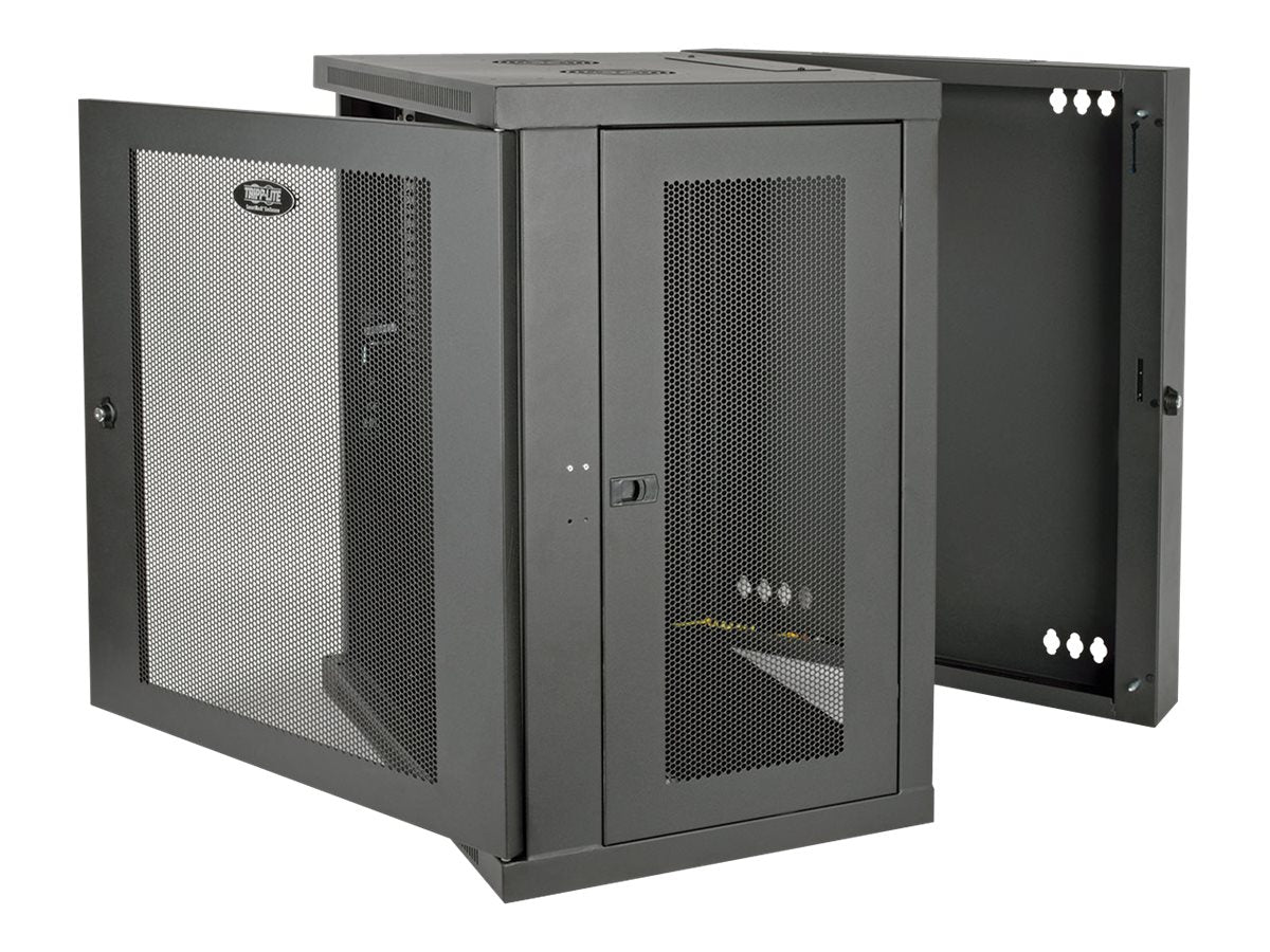 EATON TRIPPLITE 15U Wall Mount Rack Enclosure Server Cabinet Hinged Wallmount Rack cabinet wall mountable Black 15U 19