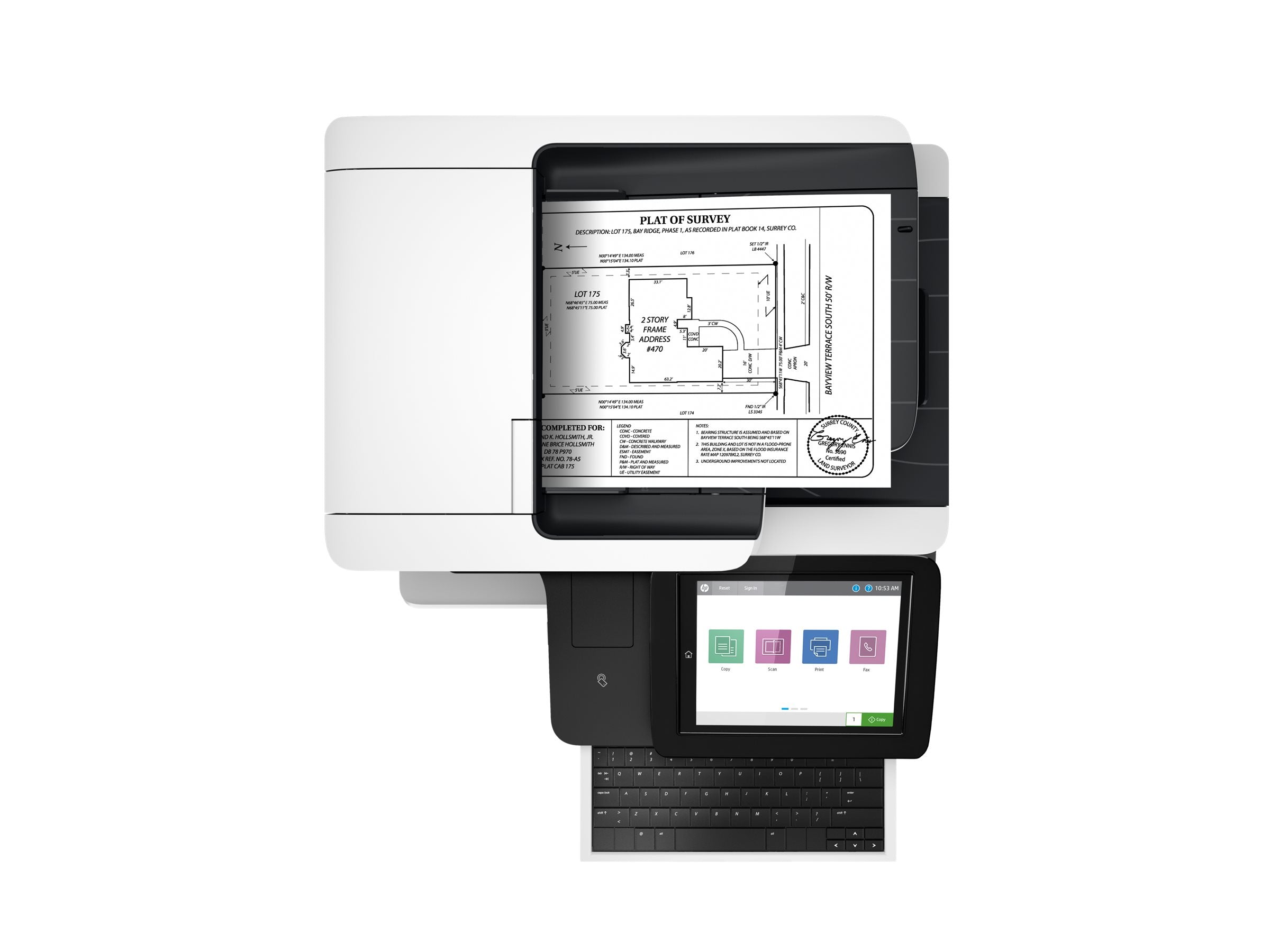HP LaserJet Enterprise Flow MFP M528z MFP Mono B/W laser A4 210x297mm A4 43ppm 650 sheets USB 2.0 LAN Wi-Fi NFC USB