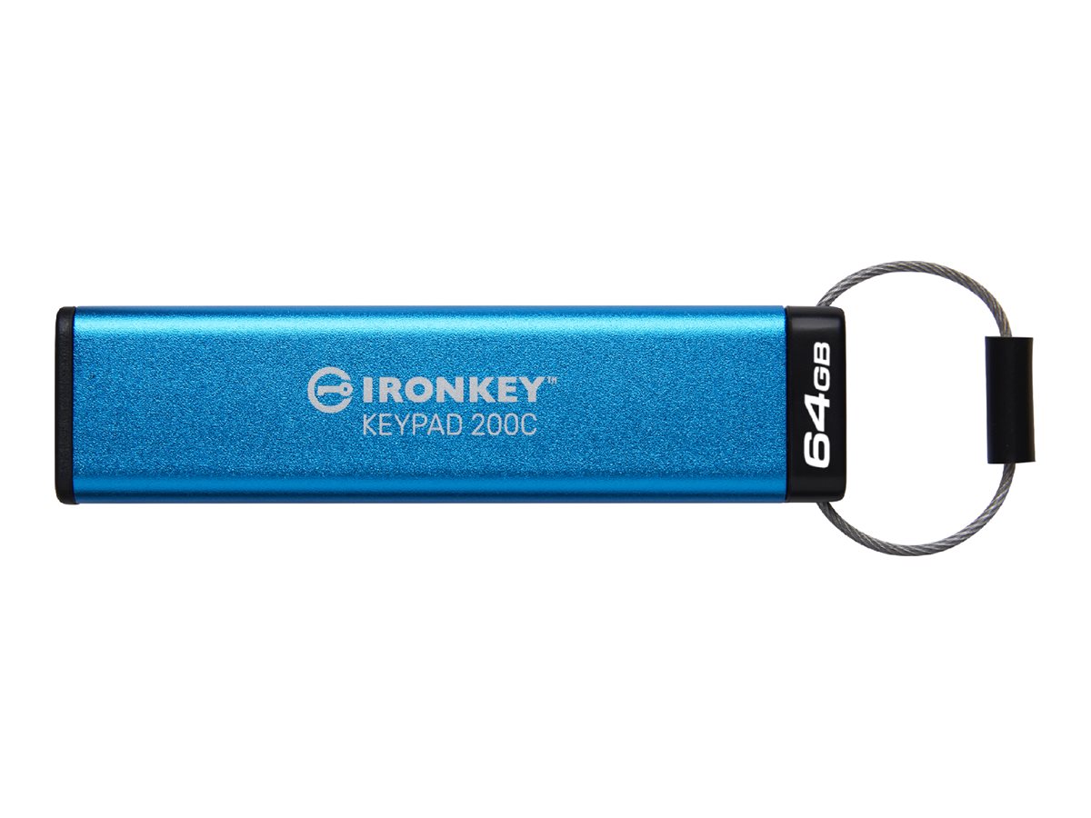 KINGSTON 64Go USB-C IronKey Keypad 200C FIPS 140-3 Lvl 3 Pending AES-256