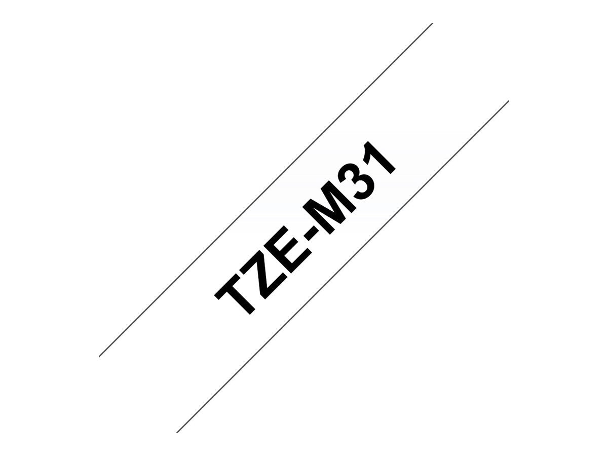 BROTHER P-TOUCH TZE-M31 noir sur clear-matt 12mm