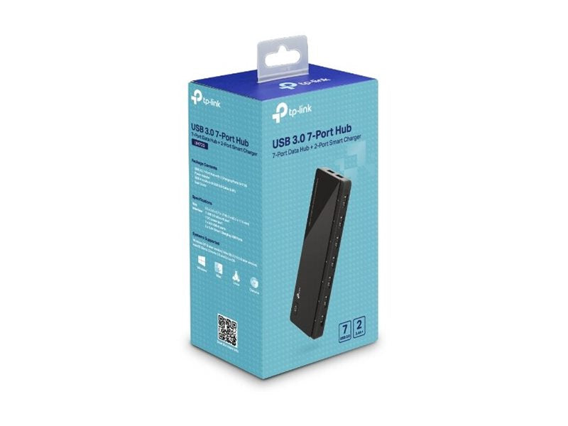 TP-LINK 7 ports USB 3.0 Hub with 2 power charge ports 2.4A Max Desktop a 12V/4A power adapter included