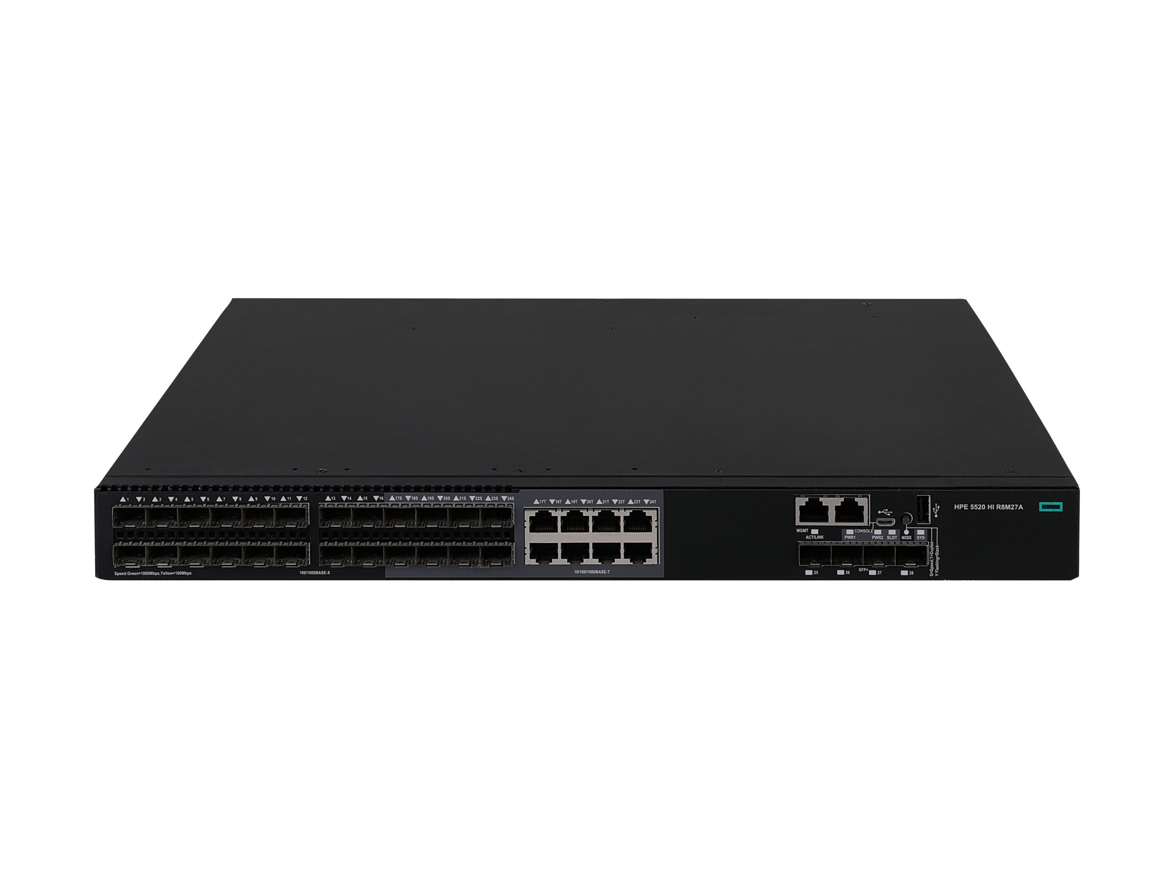 HPE FlexNetwork 5520 HI 24 SFP 4 10G/1G BASE-X SFP+ 1 exp slot 2 fan tray 2 PS Switch