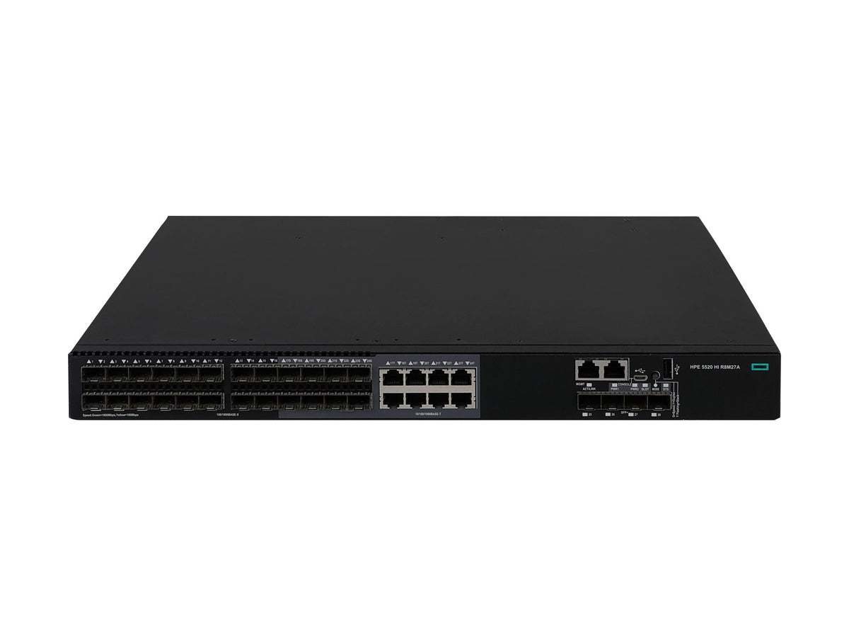 HPE FlexNetwork 5520 HI 24 SFP 4 10G/1G BASE-X SFP+ 1 exp slot 2 fan tray 2 PS Switch