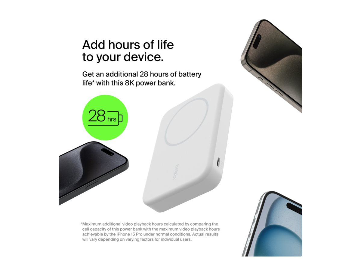 BELKIN 8k Qi2 MagSafe Compatible Powerbank with kickstand