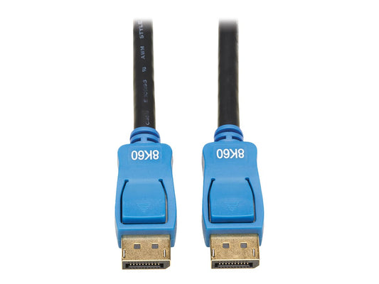 EATON TRIPPLITE DisplayPort 1.4 Cable - 8K UHD 60 Hz HDR HBR3 HDCP 2.2 4:4:4 BT.2020 M/M Black 9 ft. 2.74m