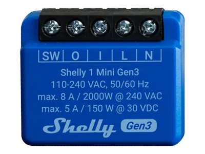 SHELLY 1 Mini Gen3 WLAN 1-Channel Dry Contact Smart Relay