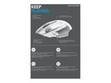 LOGITECH G G502 X LIGHTSPEED Mouse optical 8 buttons wireless 2.4 GHz USB LOGITECH LIGHTSPEED receiver white