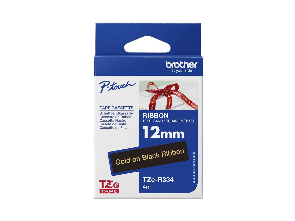 BROTHER P-Touch 12mm black/gold ribbon tape