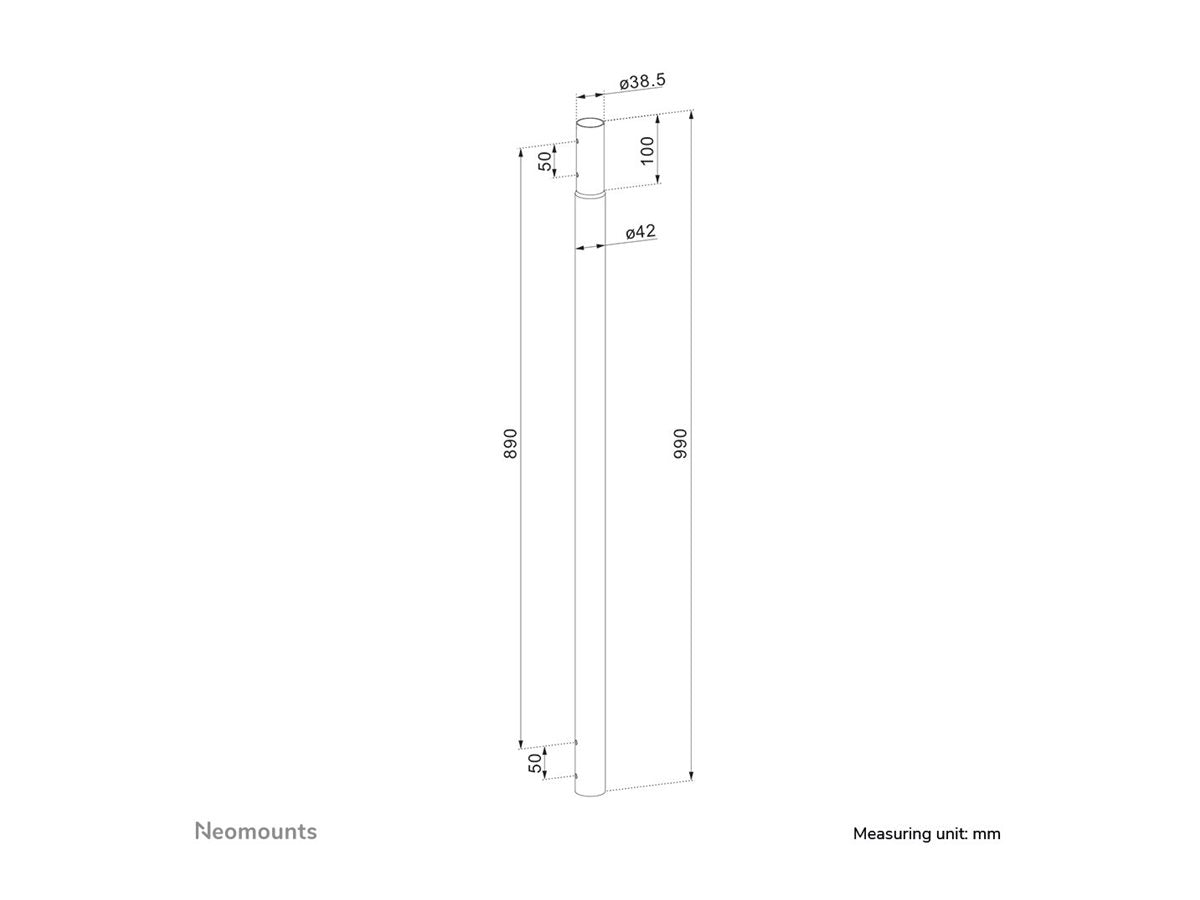 NEOMOUNTS ACL25-500BL Extension pour support de plafond pour vidéoprojecteur - h 89 cm