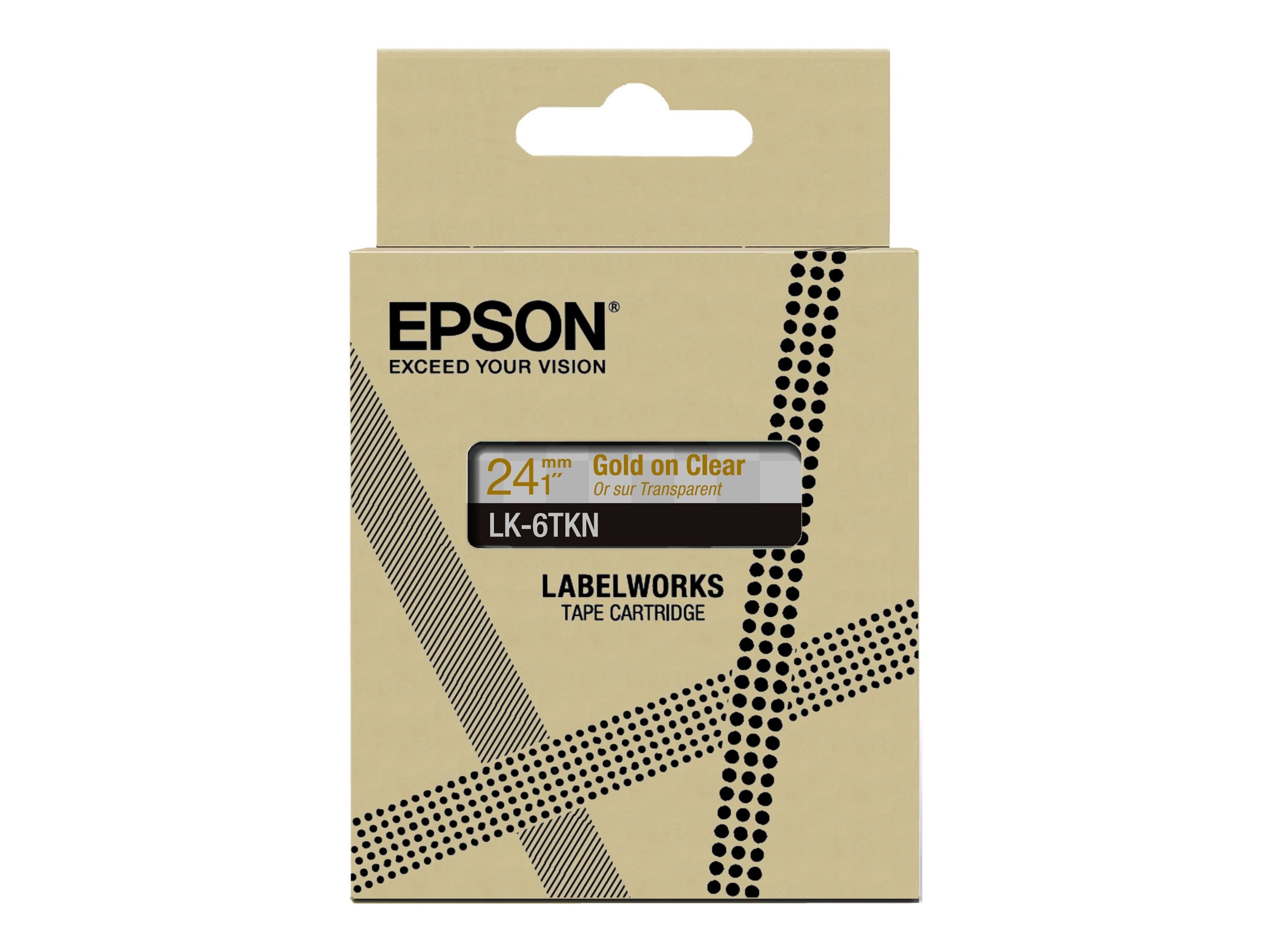 EPSON Metallic Tape Clear/Gold 24mm 9m LK-6TKN