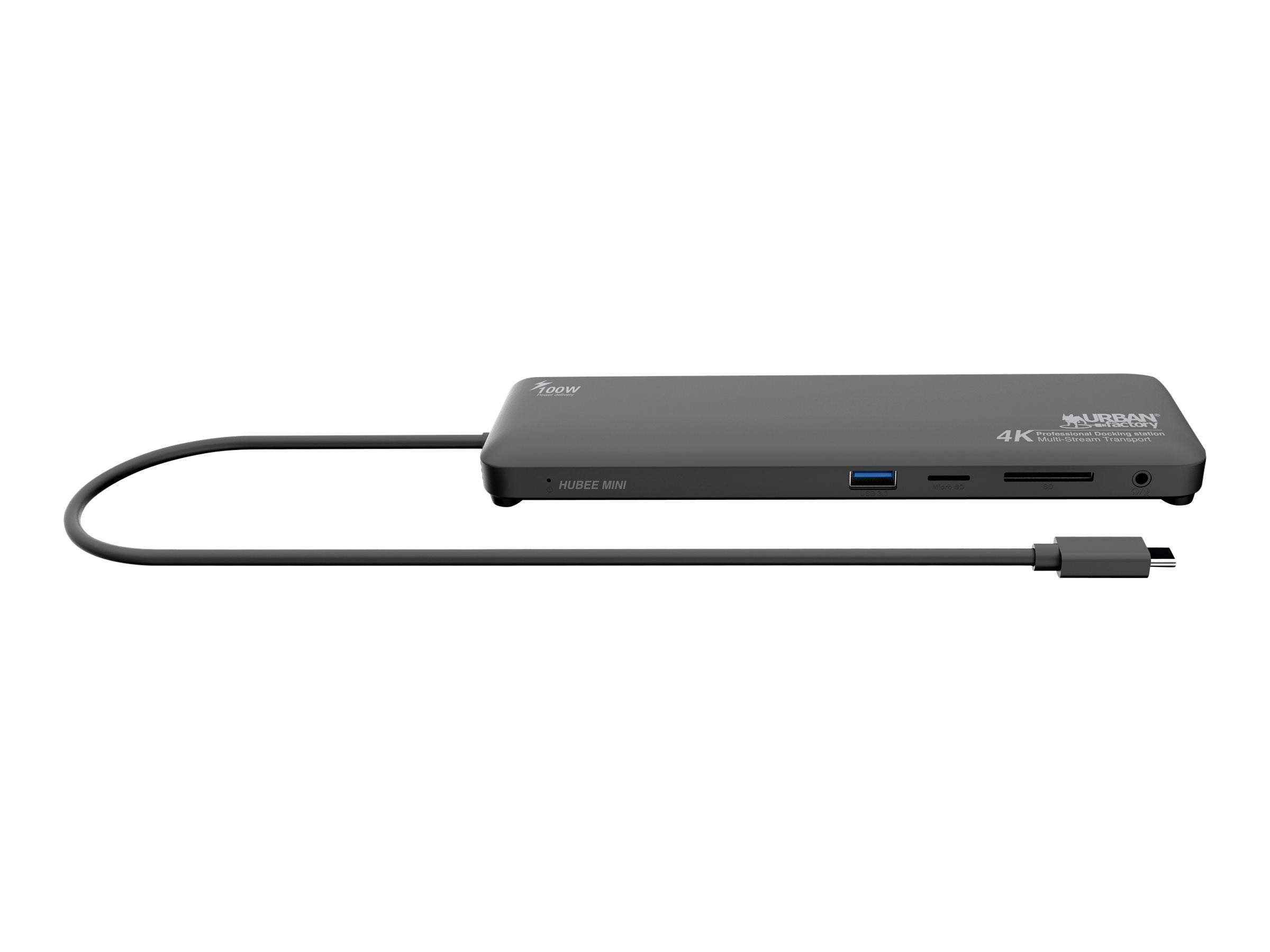 URBAN FACTORY Hubee Mini: USB-C Docking Station Multi Display 4K With Power Delivery 100W