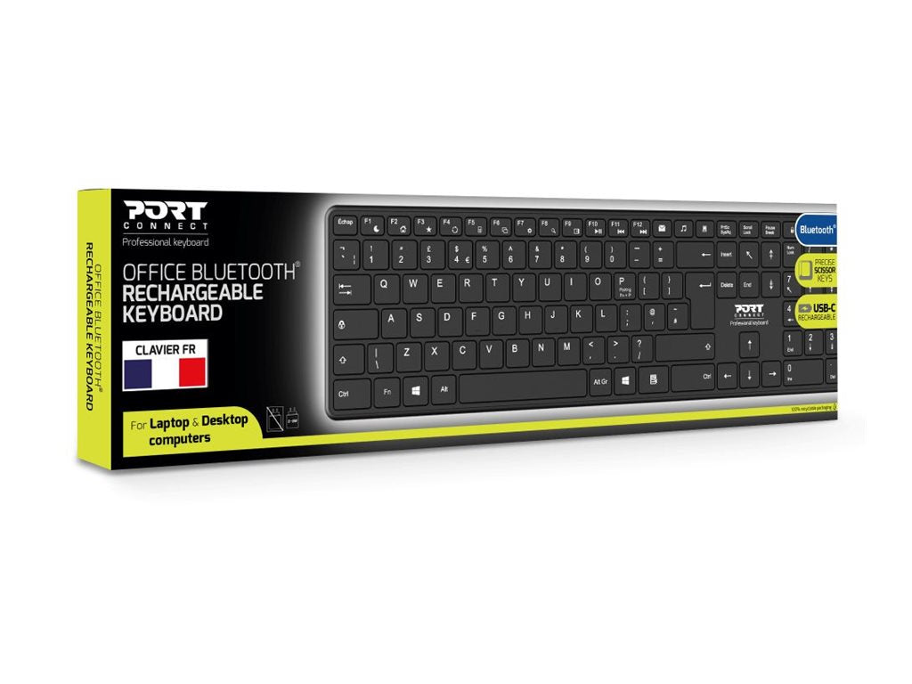 PORT DESIGNS Rechargeable Bluetooth Keyboard Ultra Slim and Elegant Design Rechargeable Battery 10meters Bluetooth range Compatible