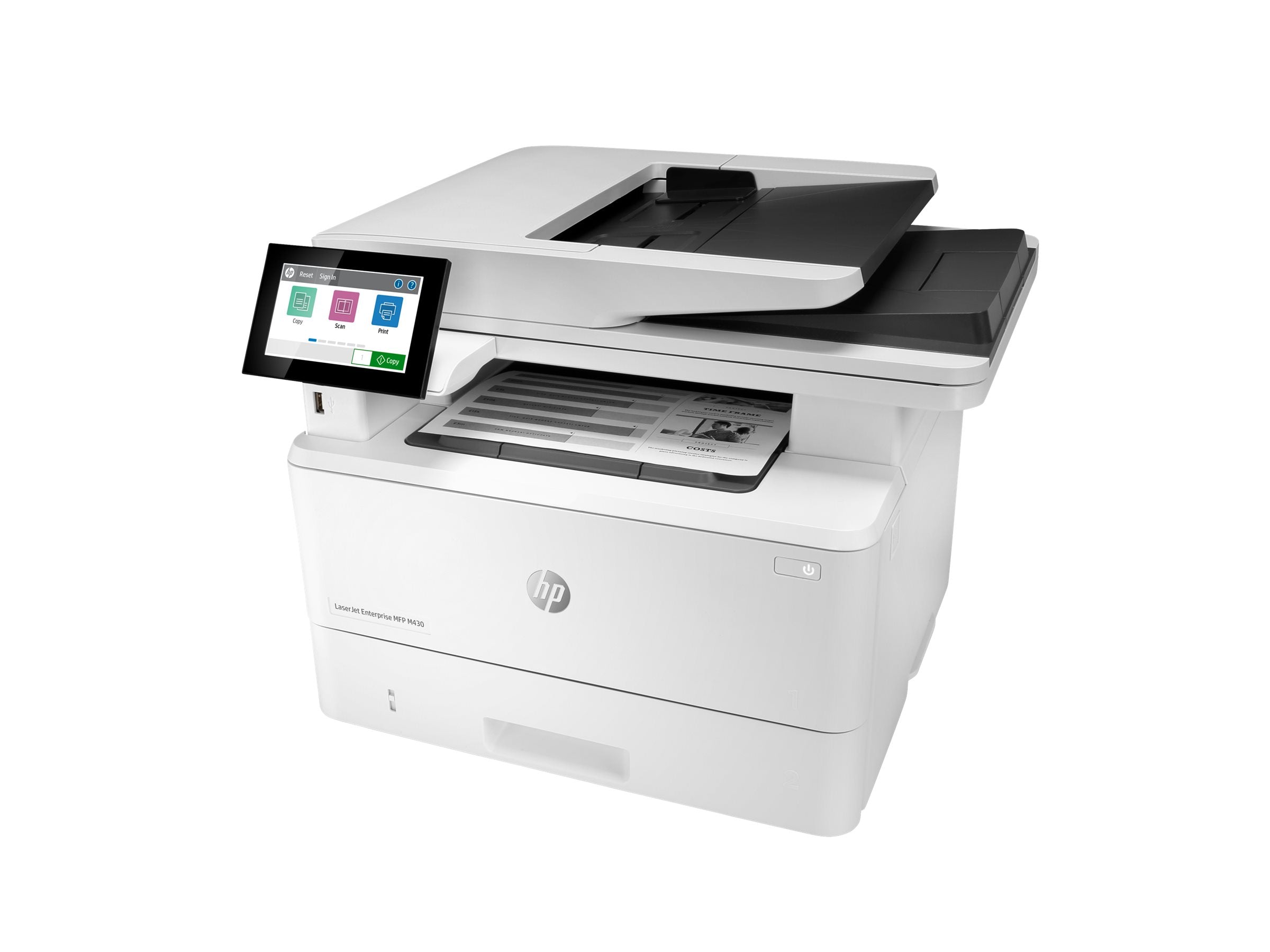HP LaserJet Enterprise MFP M430f MFP Mono laser 216x297mm A4 38ppm Copy 40ppm Print 350sheets USB LAN