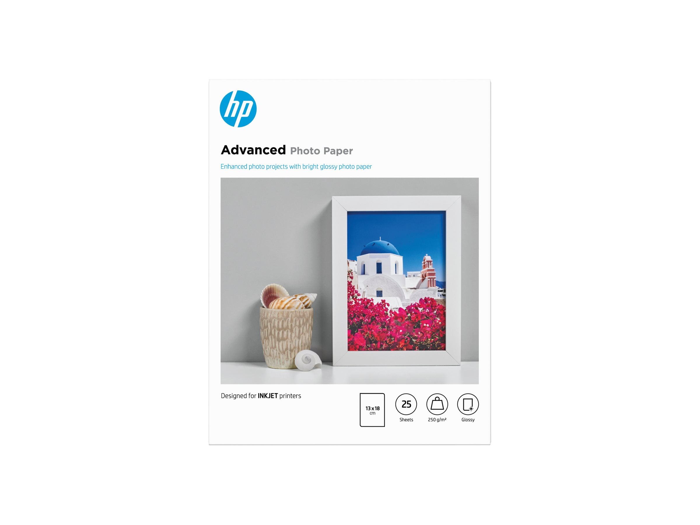 HP original Advanced glossy photo paper Ink cartridge Q8696A 250g/m2 130x180mm 25 sheets 1-pack borderless