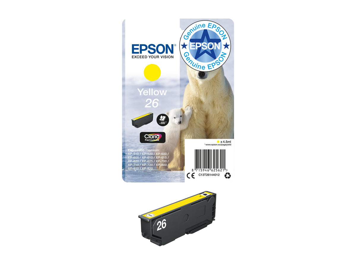 EPSON 3LB 26 ink cartridge yellow standard capacity 4.5ml 300 pages 1-pack RF-AM blister w/s