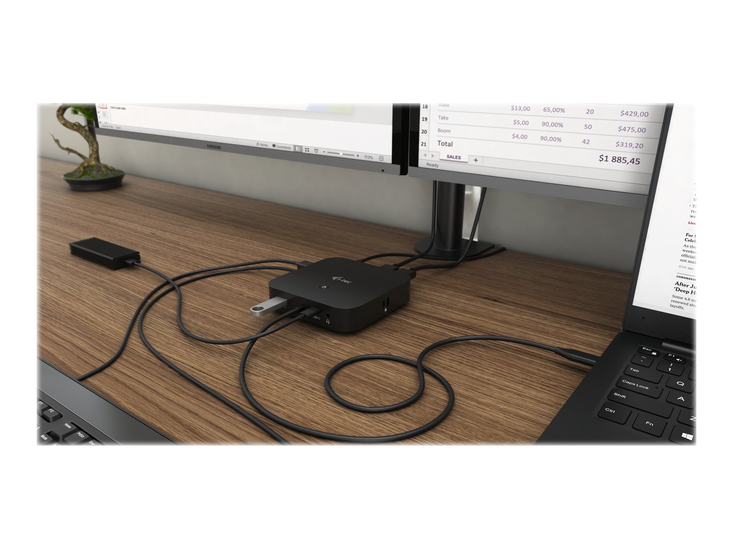 I-TEC USB-C Dual Display MST DS 1xDP 1xHDMI 1xGLAN 3xUSB 3.0 2xUSB 2.0 1xUSB-C-Datei 1xAudio/Mic Jack 1x100W USB-C PD+Charger 112W