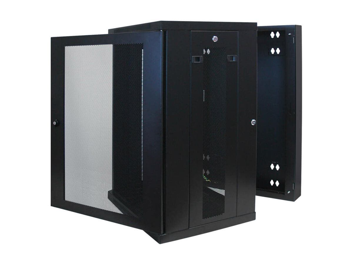 EATON TRIPPLITE 18U Wall Mount Rack Enclosure Server Cabinet Hinged w/ Door & Sides Rack cabinet wall mountable Black 18U 19