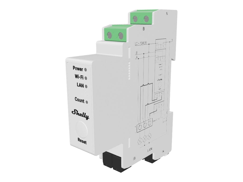 SHELLY Pro 3EM-3CT63 LAN WLAN DIN Rail 3-Phase Energy Meter