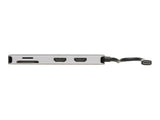 EATON TRIPPLITE USB-C Dock Dual Display - 4K 60Hz HDMI USB 3.2 Gen 1 USB-A Hub Memory Card 100W PD Charging Gray