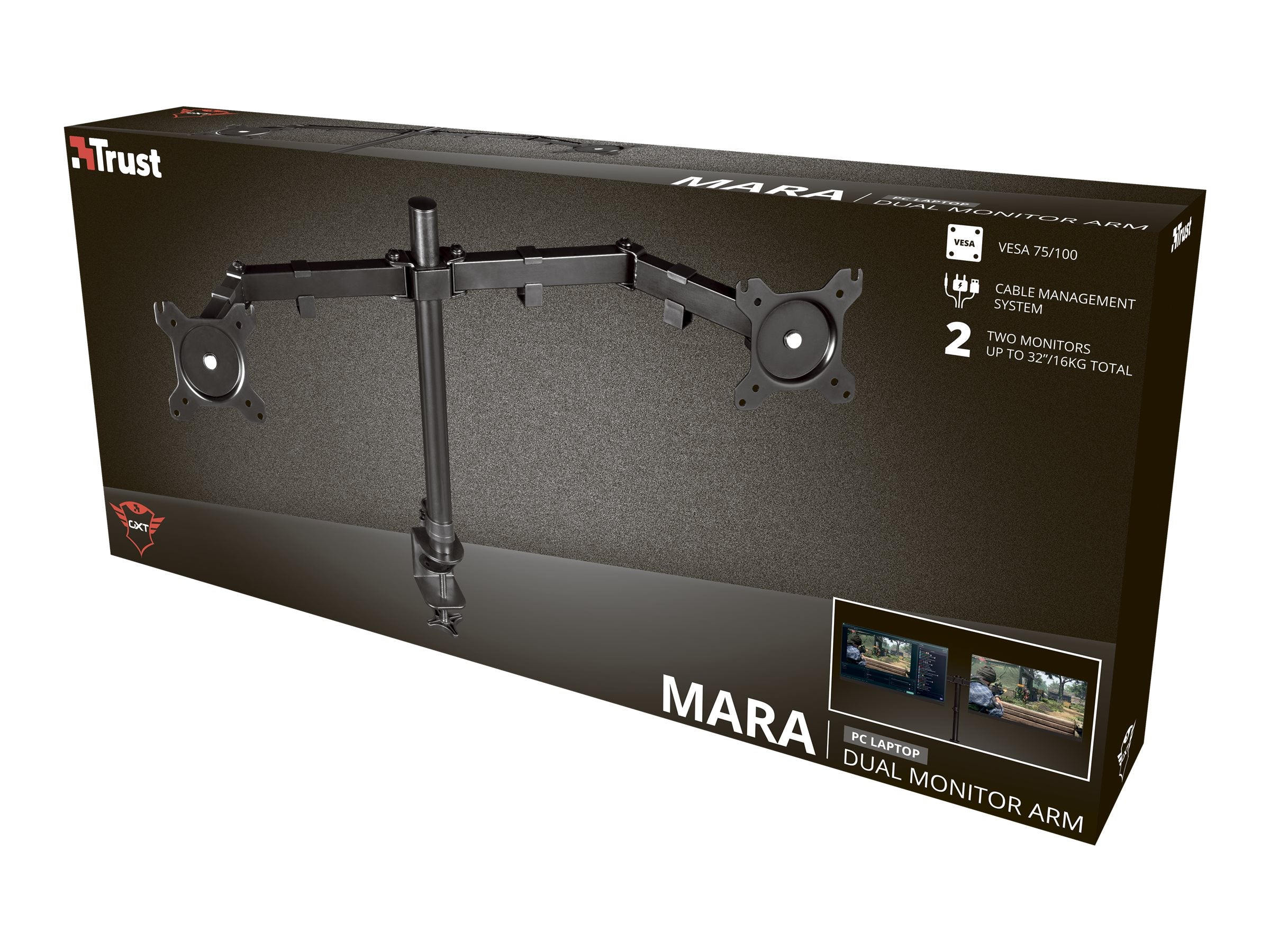 TRUST Support articulé MARA pour 2 écrans - GXT1120