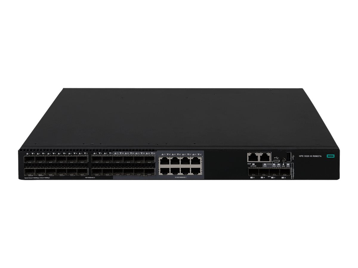 HPE FlexNetwork 5520 HI 24 SFP 4 10G/1G BASE-X SFP+ 1 exp slot 2 fan tray 2 PS Switch