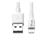 EATON TRIPPLITE USB-A to Lightning Sync/Charge Cable MFi Certified - White M/M USB 2.0 10ft. 3.05m