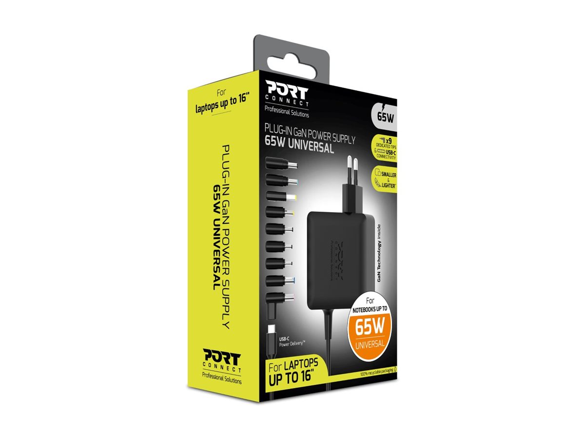 PORT DESIGNS Power Supply GaN 65W - PLUG IN - UNIVERSAL - EU