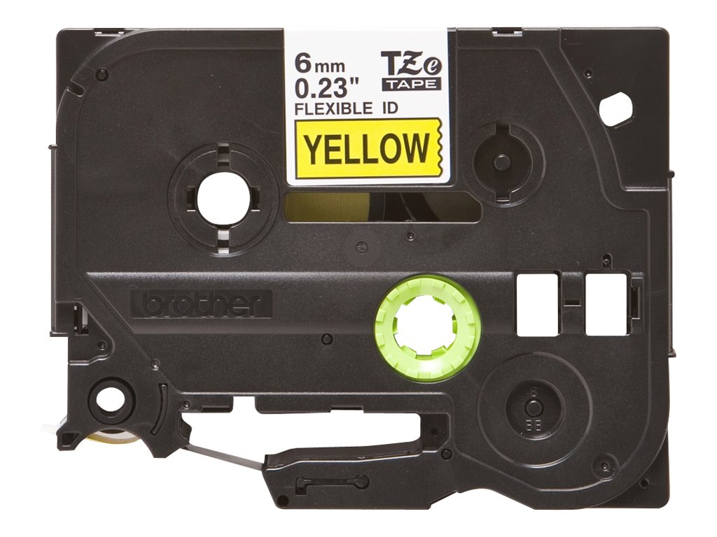 BROTHER P-TOUCH TZE-FX611 noir sur jaune  6 mm
