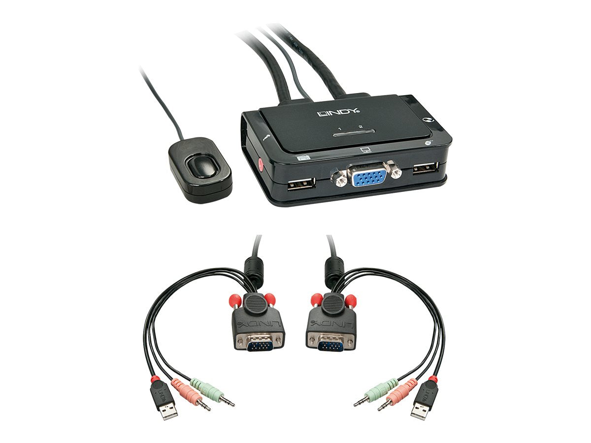LINDY Switch KVM Compact VGA USB 2.0 & Audio 2 ports