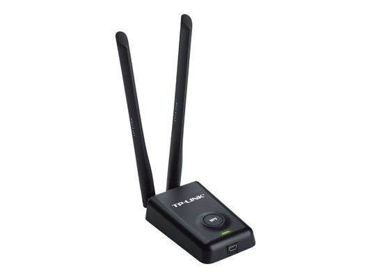 TP-LINK 300Mbps High Power Wireless USB Adapter 2.4GHz 802.11b/g/n High Power up to 500mw 2x5dBi detachable RP-SMA antennas 1xUSB